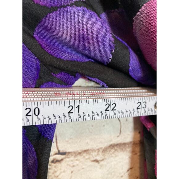 LOGO Lori Goldstein Tunic Top Womens‎ Large Purple Watercolor Tetured Polka Dots - Picture 10 of 15